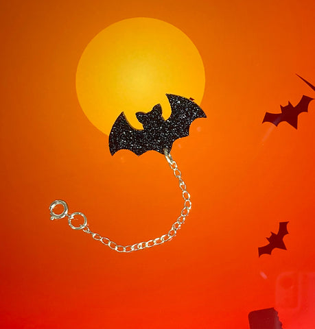 Mini Bat Brooch With Chain Connector