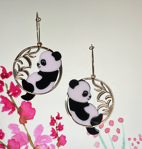 Panda Earrings